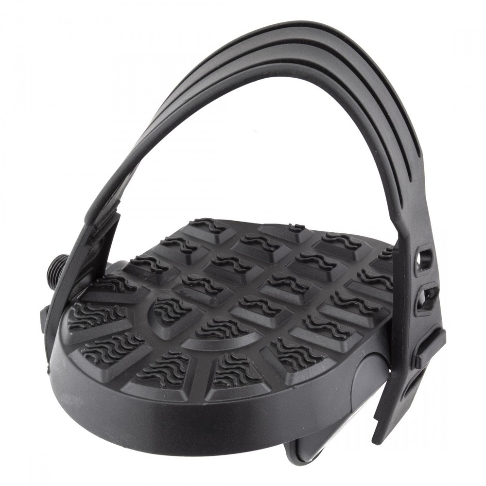 Sunlite Flat Form I Exerciser Pedals with Treaded Surface & Toe Straps, 9/16"