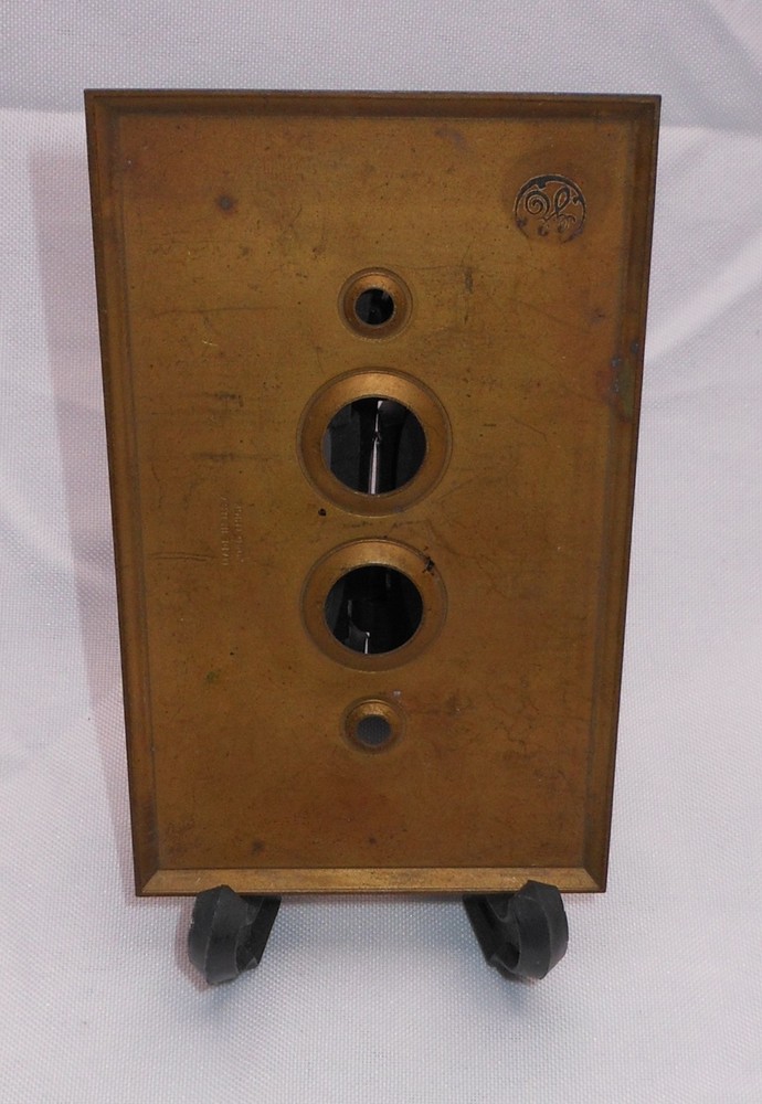 GE Push Button Single Light Switch Cover Plate Brass 4.5" H x 2.75" W General E