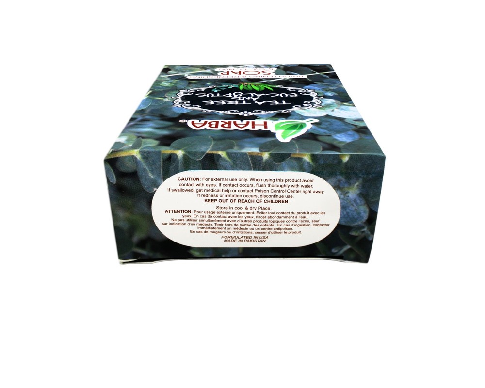 Harba Bath Soap, Brightening & Refreshing, Tee Tree & Eucalyptus, 5 OZ - 4 Pack