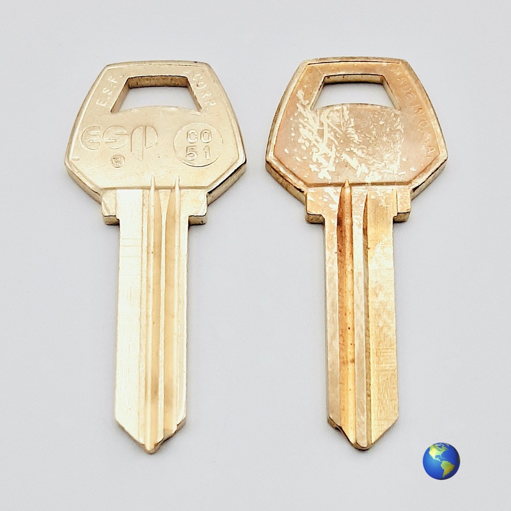 CO51 Key Blanks for Various High-Security Locks by Corbin Russwin (2 Keys)