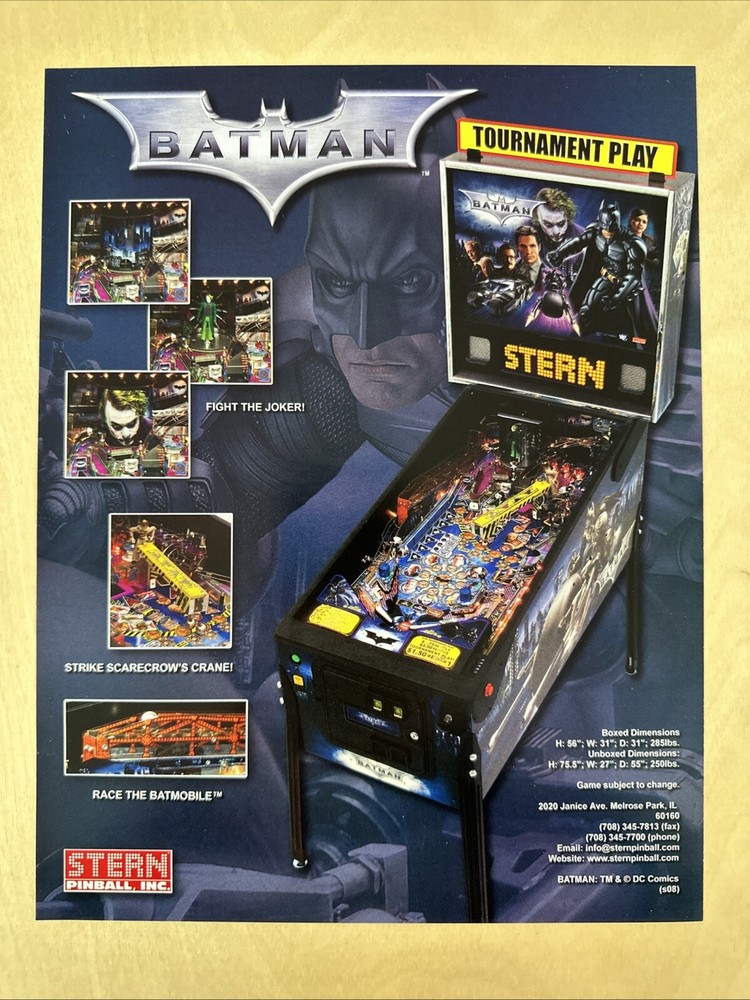 Stern Batman Pinball Flyer