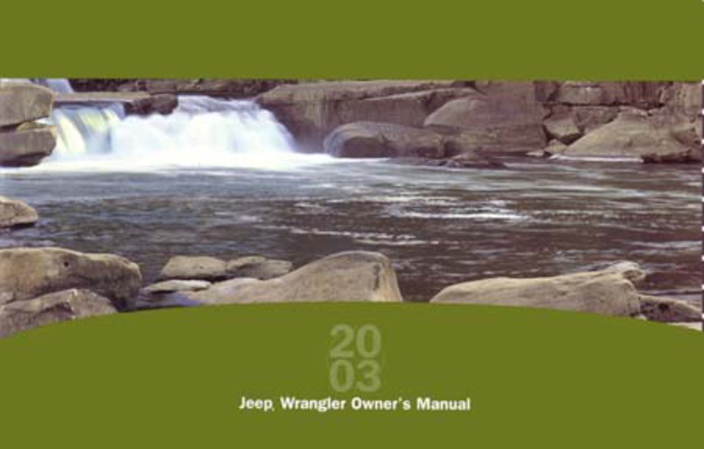 2003 Jeep Wrangler Owners Manual User Guide