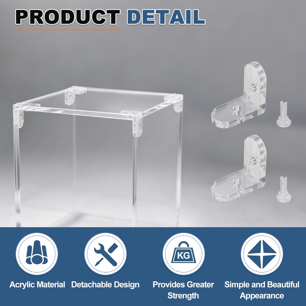 For 10pcs Acrylic Corner Bracket, L Connector with Rivets