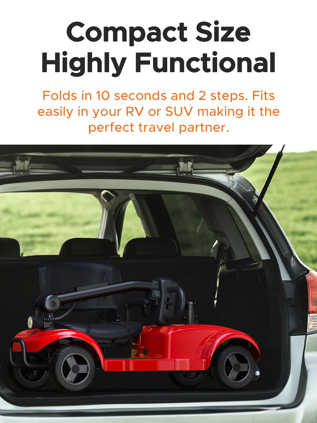 2024 4 Wheels Mobility Scooter Power Wheelchair Folding Electric For Home Travel