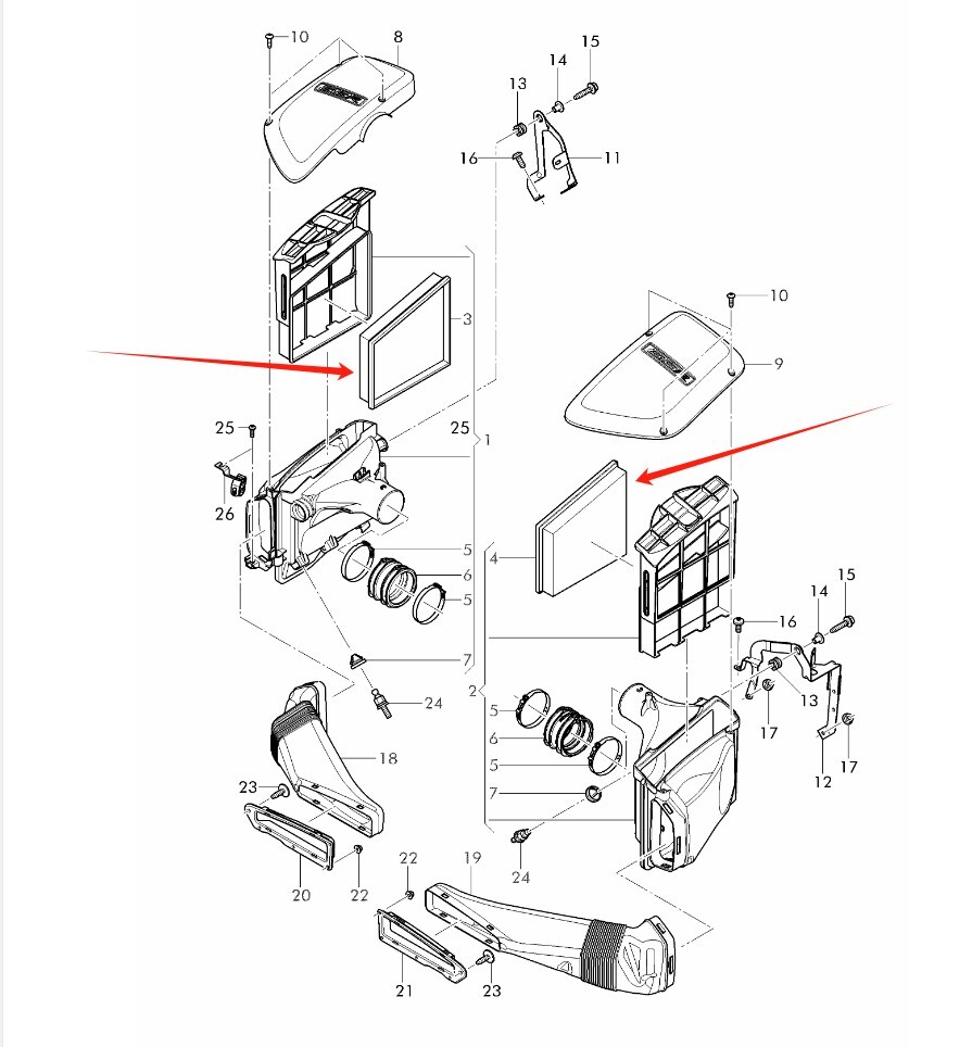 Genuine Air Filter Set for Bentley Continental GT GTC, Flying Spur 4.0L
