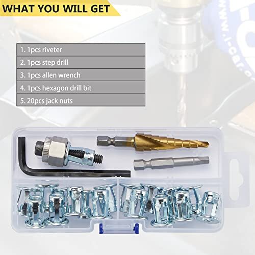 1/4-20 Jack Nut with Installation Tool Threaded Insert Petal Nuts Nutserts