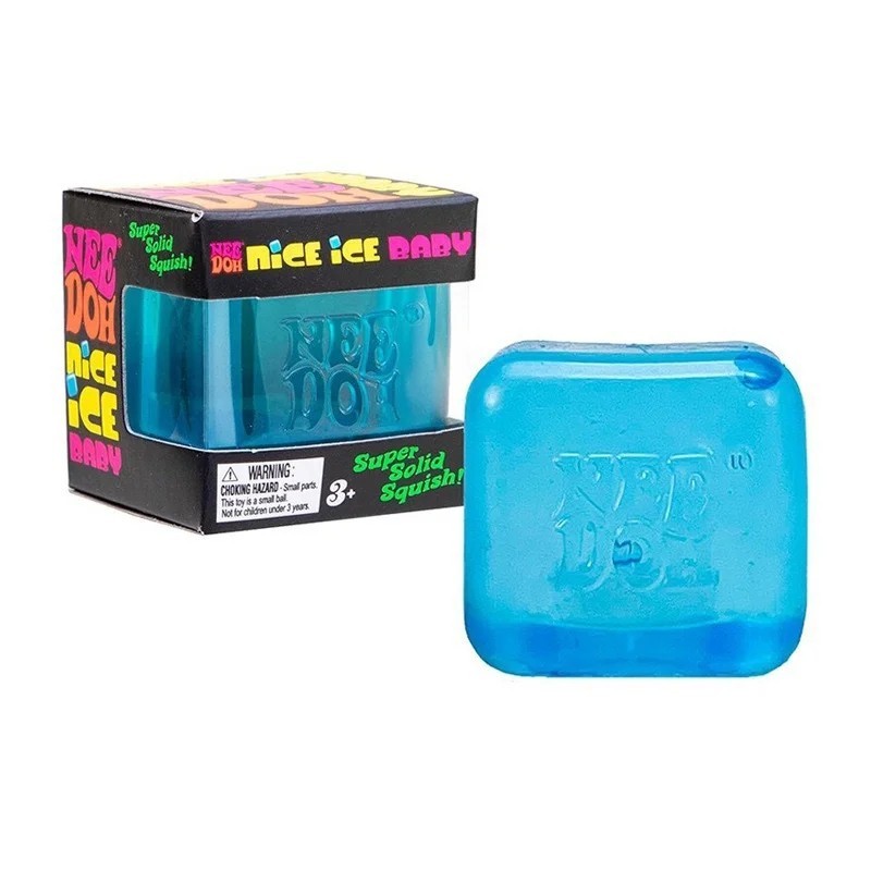 Schylling Nice Cube BLUE Sensory Squeeze Toy with Super Solid Squish