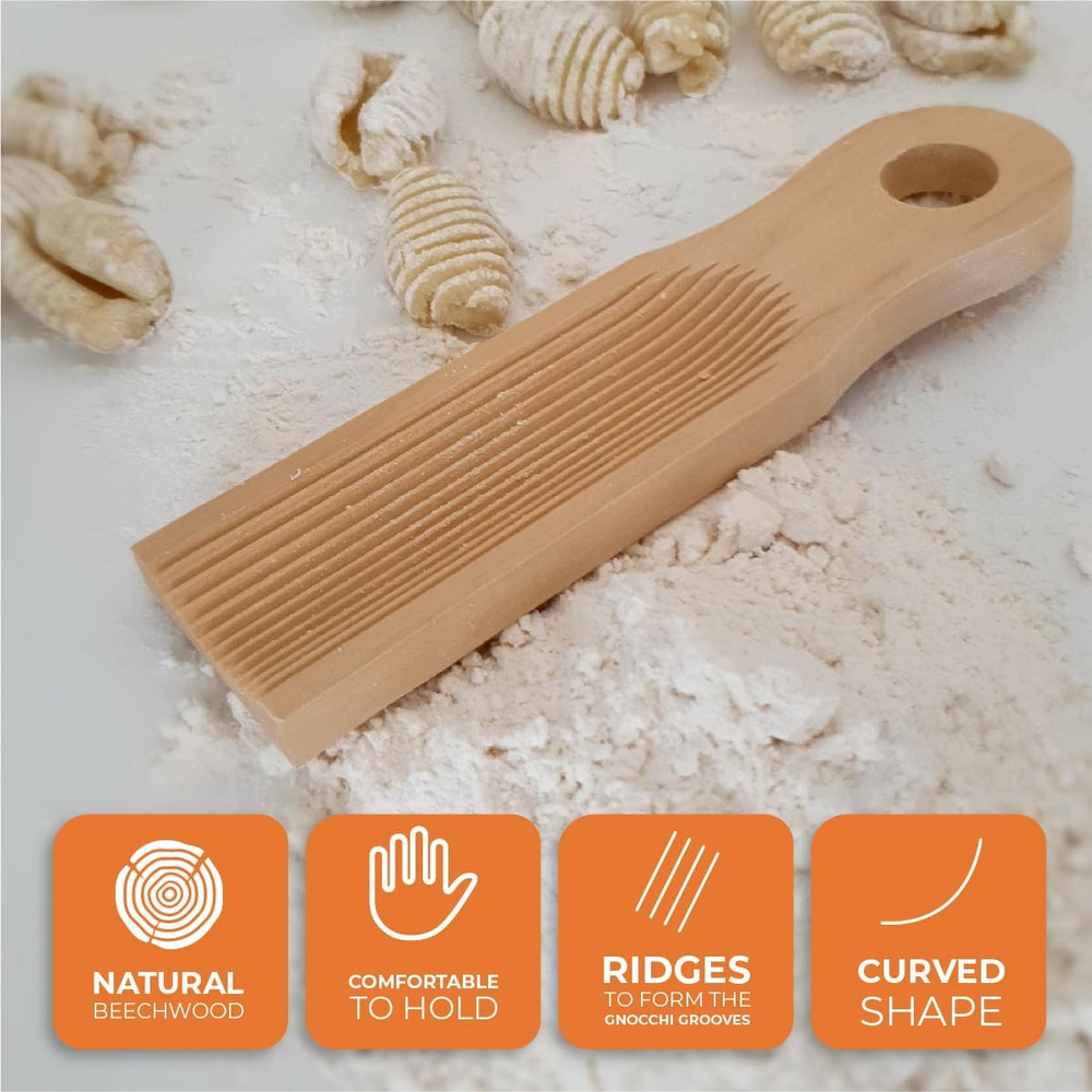 Unique Curved Gnocchi Board Paddle, Unique Curved Design for Handmaking
