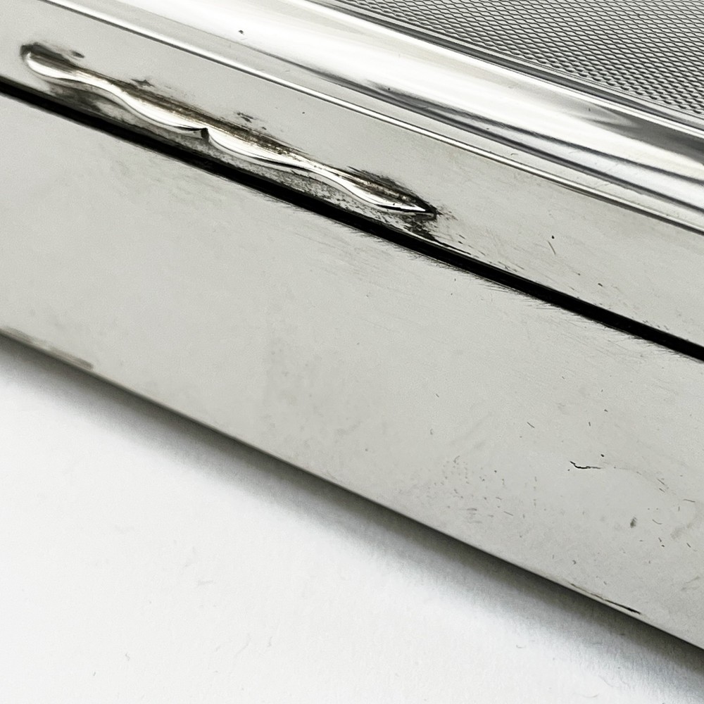 Handsome Rectangular Sterling Silver Trinket or Cigarette Box 1953 Birmingham