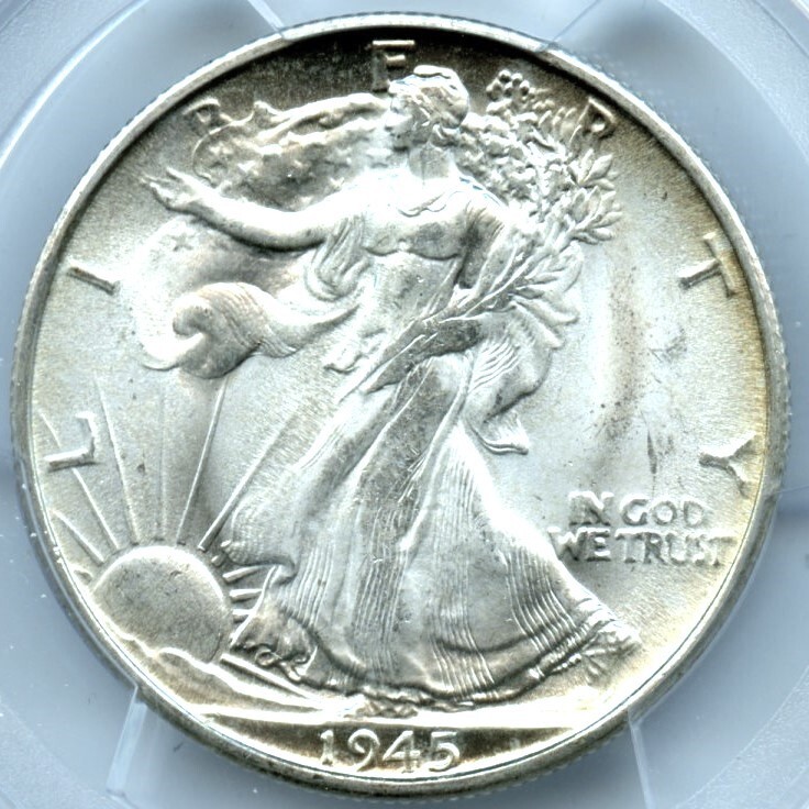 1945-S Walking Liberty Half Dollar, PCGS MS66