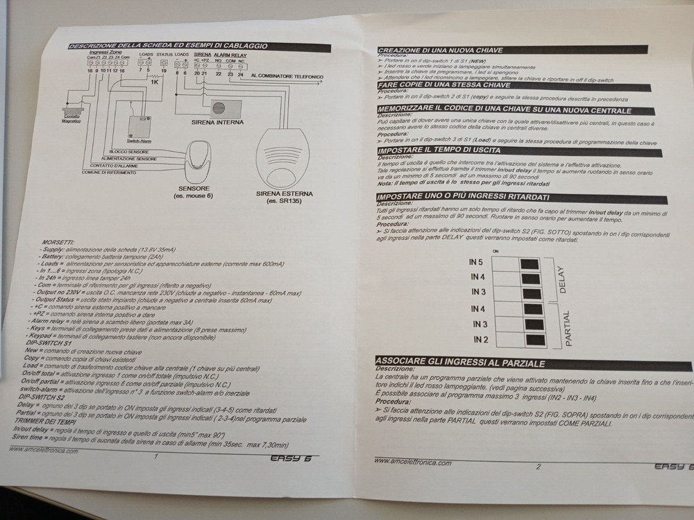 AMC EASY 6 ANTI-THEFT CONTROL PANEL