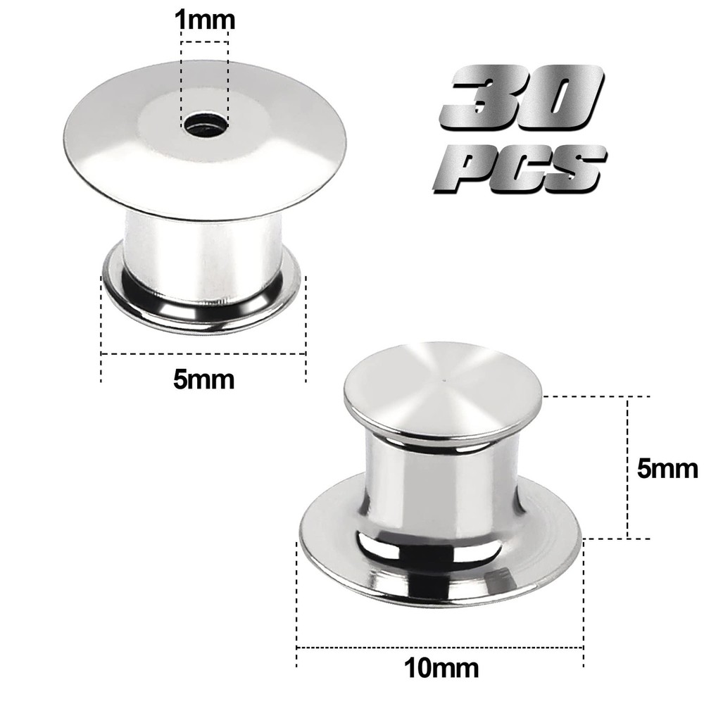 30 Pieces Metal Pin Backs Locking Pin Keepers Locking Clasp