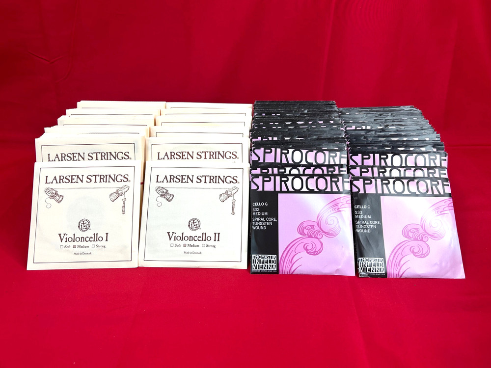 100% Authentic Larsen Cello A, D String Spirocore Cello Tungsten G , C 4/4