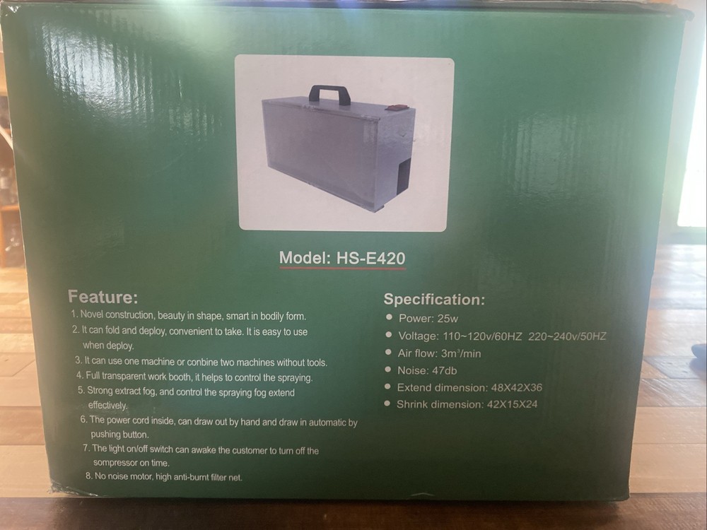 Air Brush Spray Booth Kit HS-E420K New