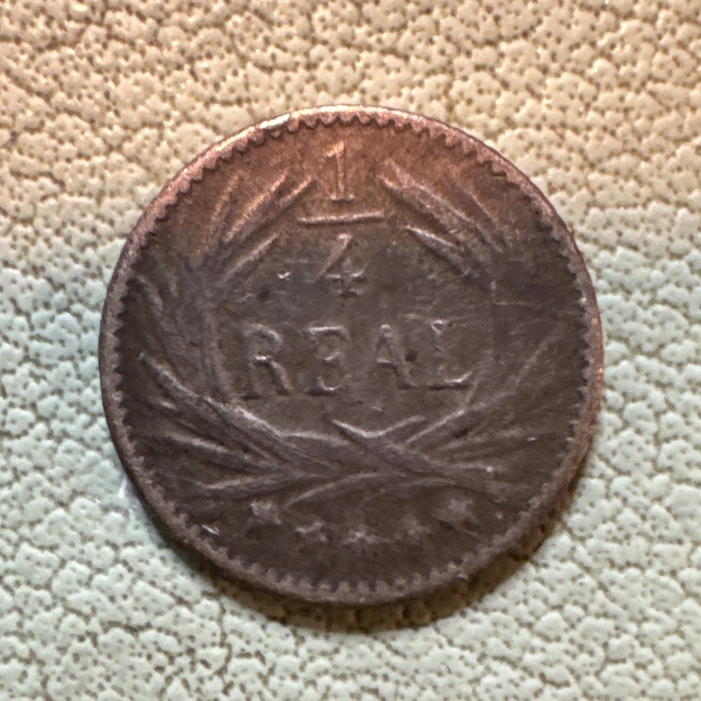 1897 GUATEMALA Silver 1/4 REAL Better Condition Toned