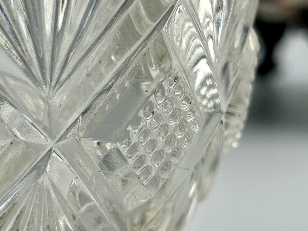 Antique Victorian Silver Plate Double Condiment Cruet EAPG Insert Pickle Fork