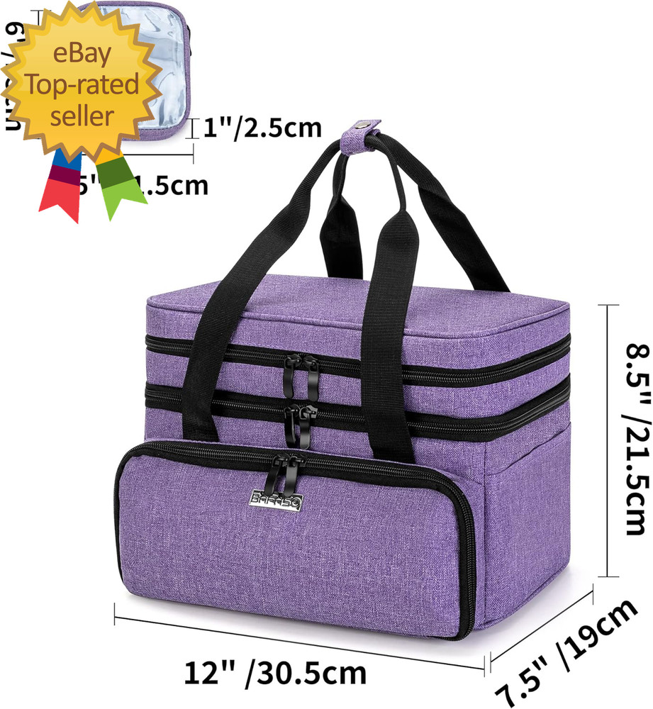 Double Layer Sewing Accessories Organizer with 2 Detachable Pouches Large