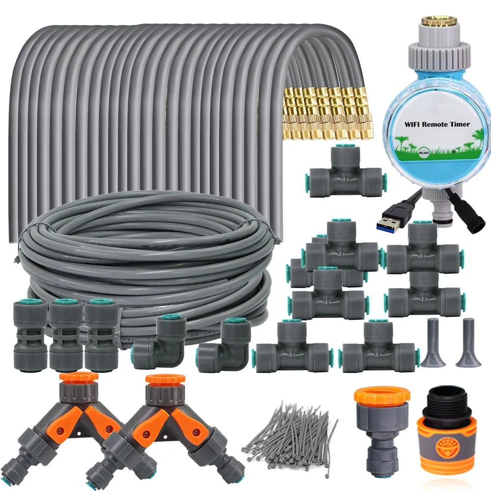 5-30M Adjustable Brass Atomizer Watering System Connected to 1/4"Hose Irrigation