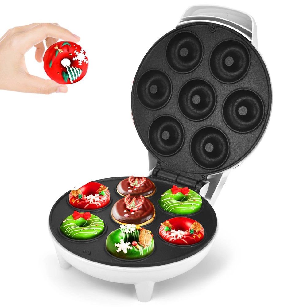 Mini Donut Maker - Non-Stick, Cool Touch Electric Doughnut Machine for Mini D...