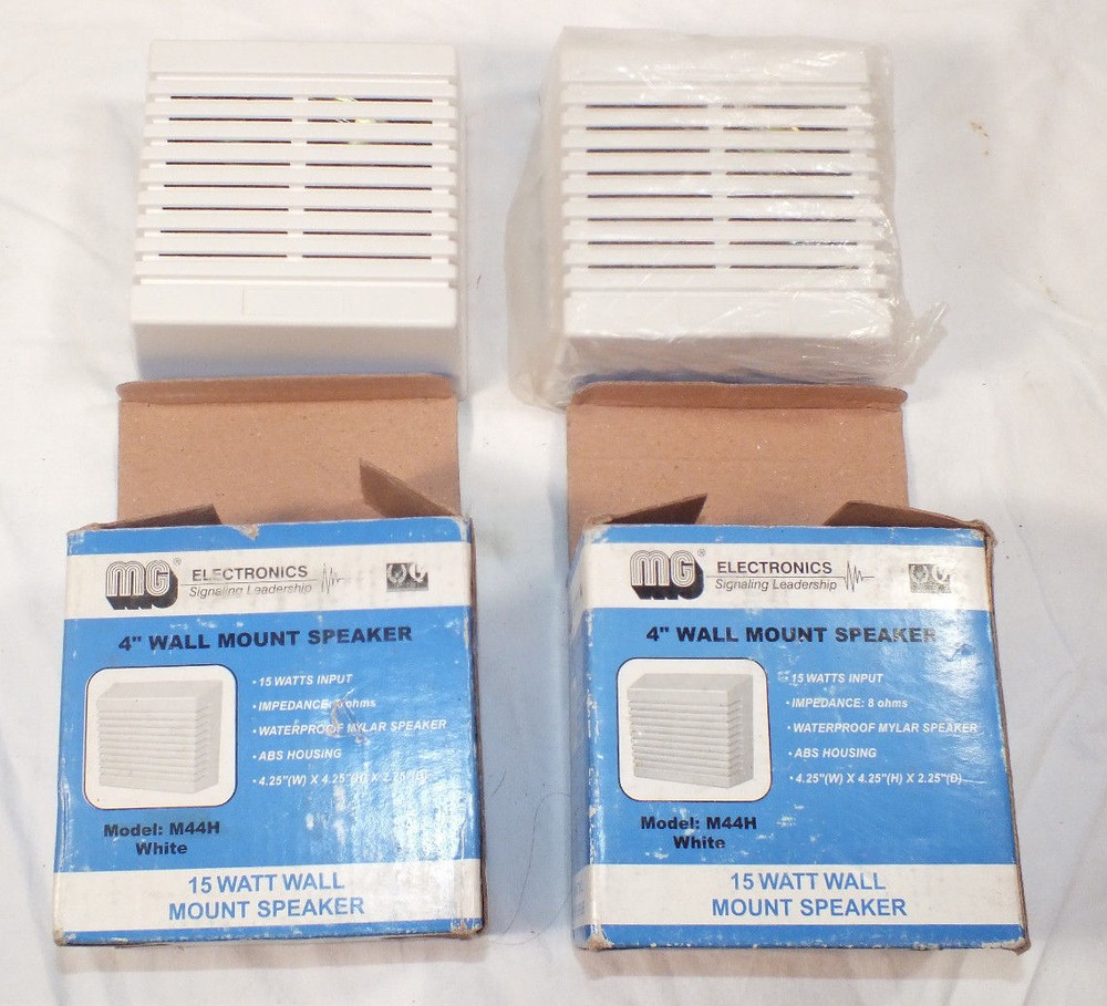MG Electronics M44H 15W Wall Mount Speaker White 4” Square Inside Indoor (Bin 2)