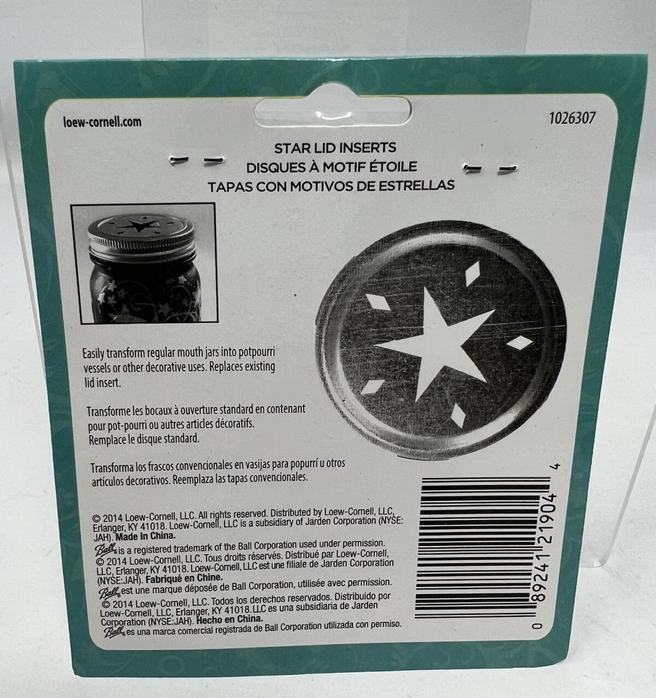 4 STAR LID INSERTs Transform Mason Regular Mouth Canning Jar Metal Lid Insert