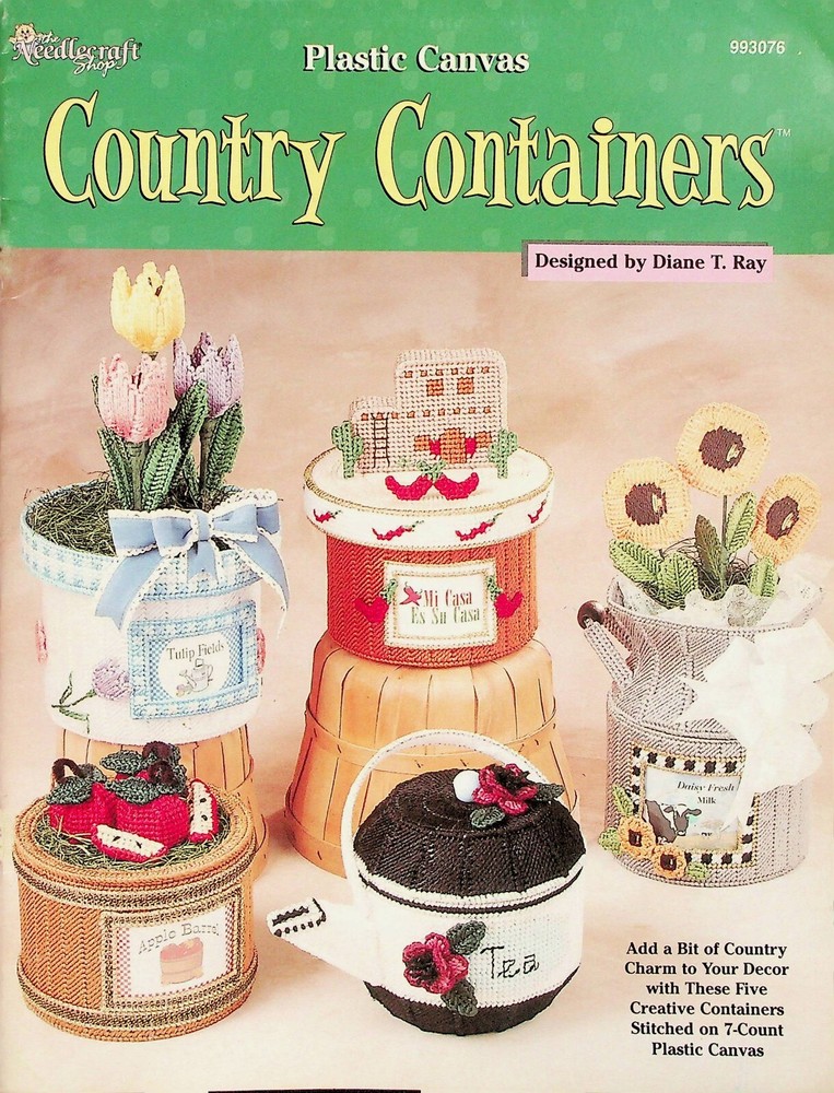 Country Containers Plastic Canvas Patterns By Needlecraft Shop