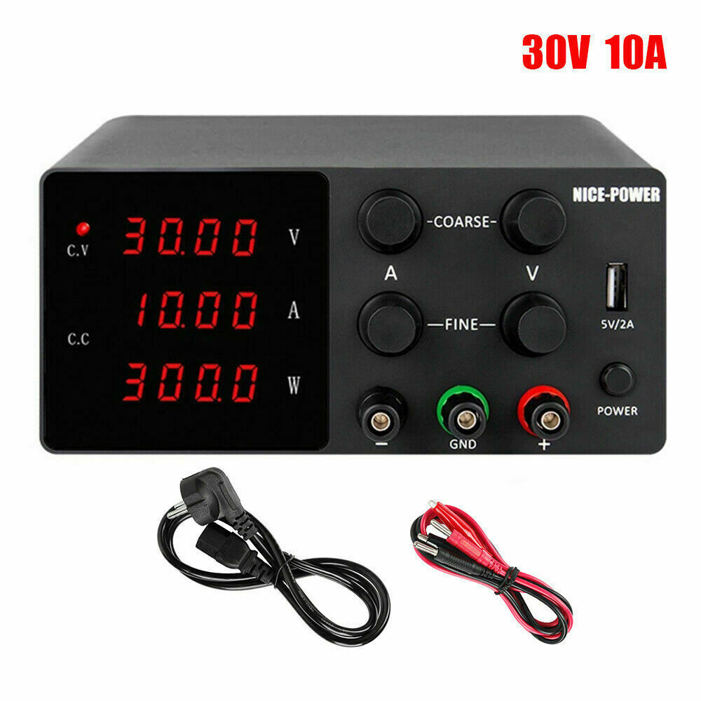 Regulated DC Laboratory Power Supply Adjustable Lab 30V 10A Voltage Regulator