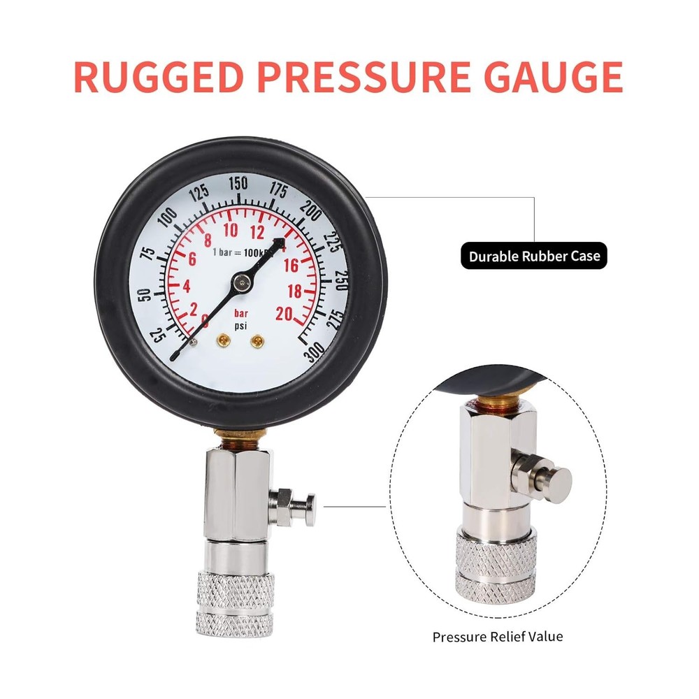 Cylinder Compression Tester Kit for Car Motorcycle Engine Pressure Gauge