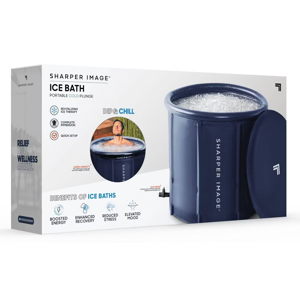 Sharper Image Ice Bath Portable 31.5" Inflatable Pool - Navy