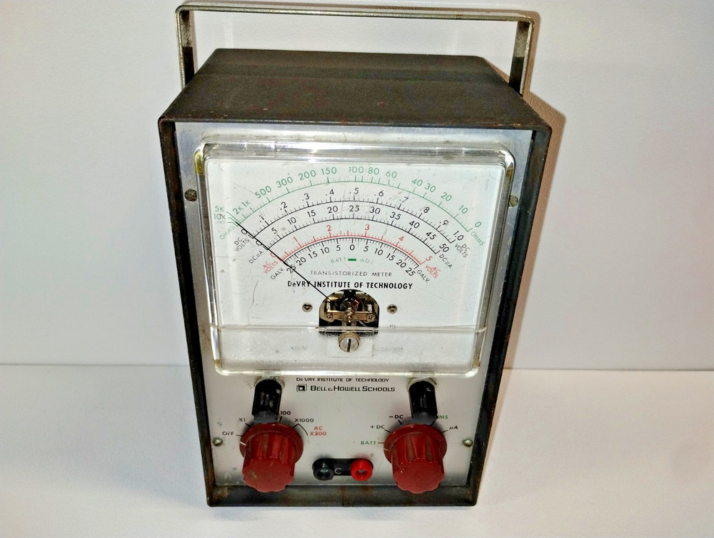 DeVry Institute Of Technology Transistorized Meter, Needs Restoration, Complete.