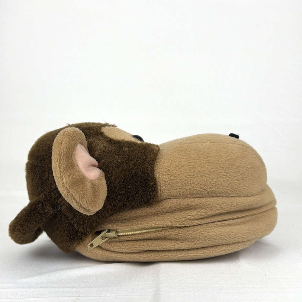 Vintage Head Case Monkey Head Plush Insulated CD Zippered Case