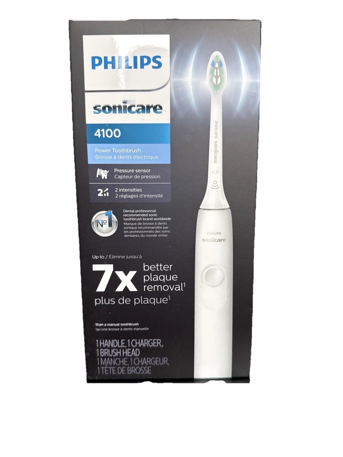 Philips Sonicare 4100 Rechargeable Toothbrush Pressure Sensor White HX3681/23!