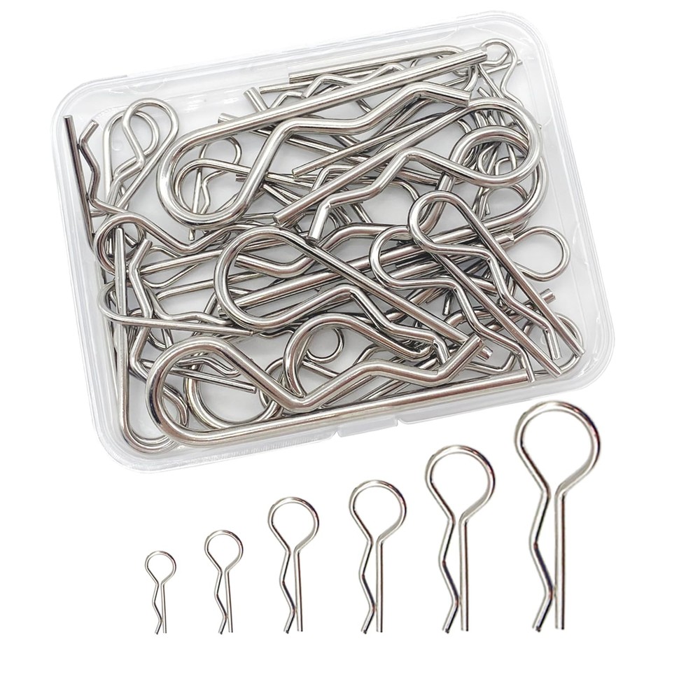 36pcs Cotter Pins, Cotter Pin Assortment Kit, Spring Fasteners Hitch Pin