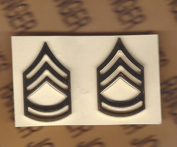 US Army E-7 Sergeant First Class SFC Dress Uniform rank badge set pair U