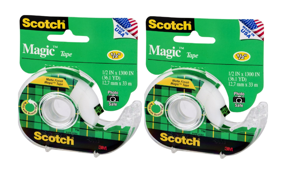 Scotch Magic Tape 1/2" X 1300" (36.1 YD) 2 Pack