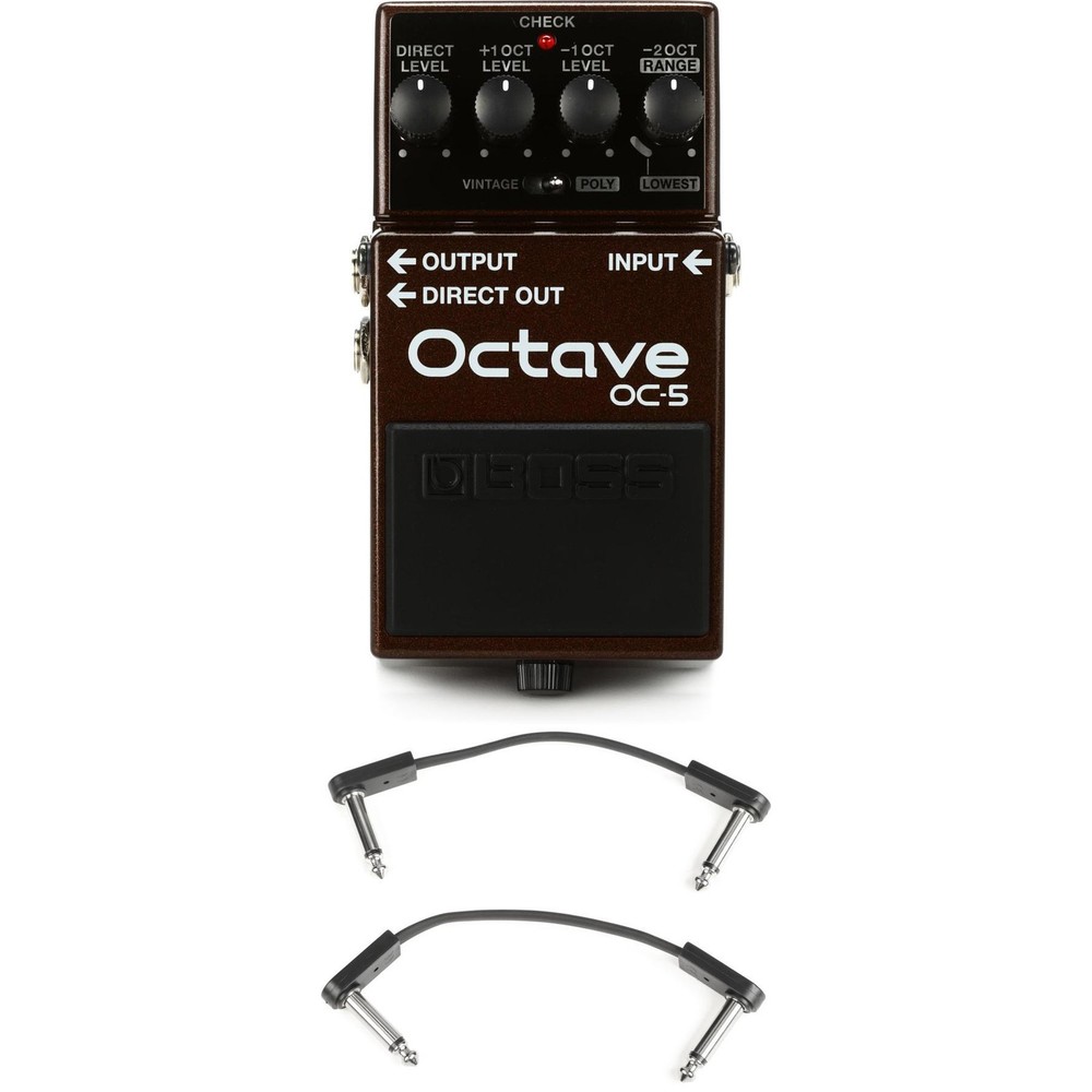 Boss OC-5 Octave Pedal with EBS Patch Cables