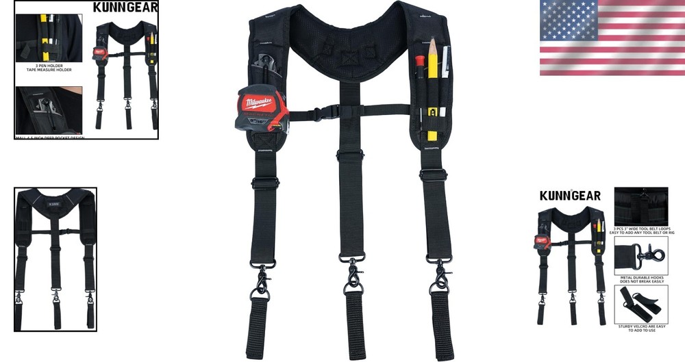 Durable Construction Work Pouch Suspenders