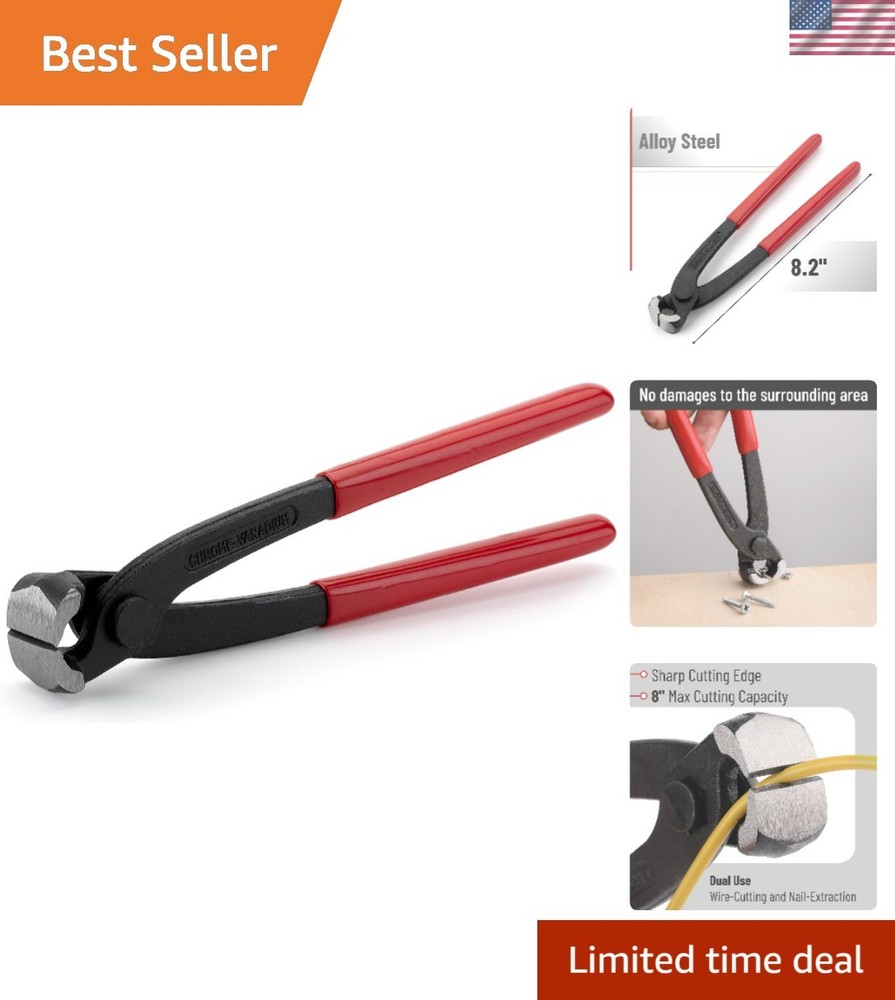 Bates 8-Inch Nail Puller - Durable End Cutting Pliers, Rust Resistant Tool