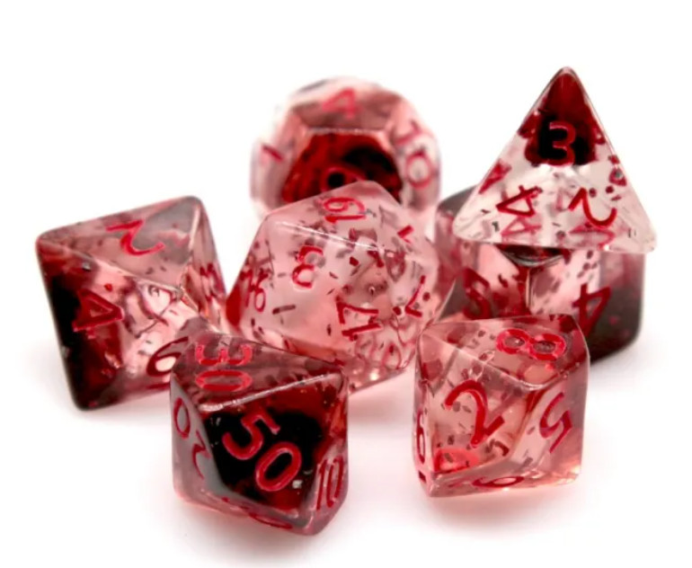 Volcanic Embers DnD Dice Set 7-Die Polyhedral RPG Dice