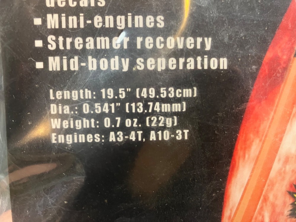 Custom P.O.N.G. Flying Model Rocket Kit - Sealed - Unique - Cool