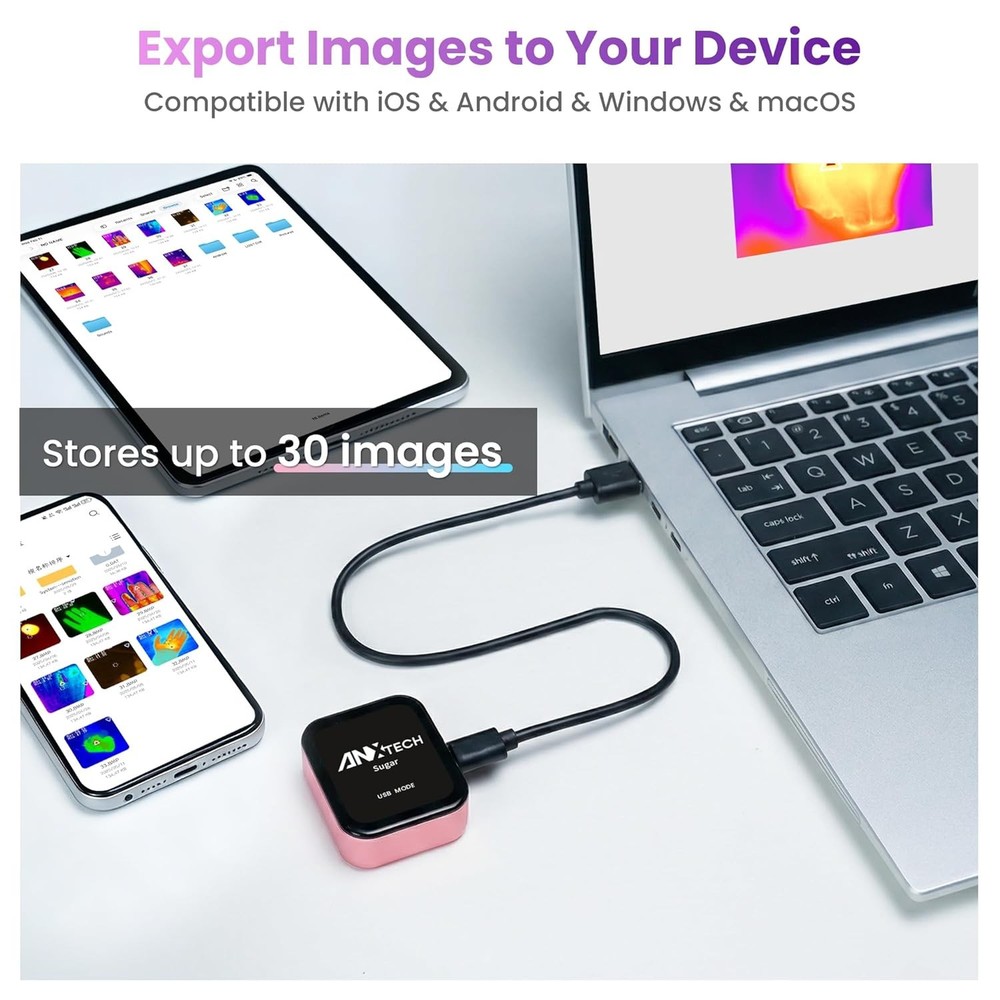 Mini Pink Infrared Thermal Imaging Camera 80*60 IR Resolution for Beginner