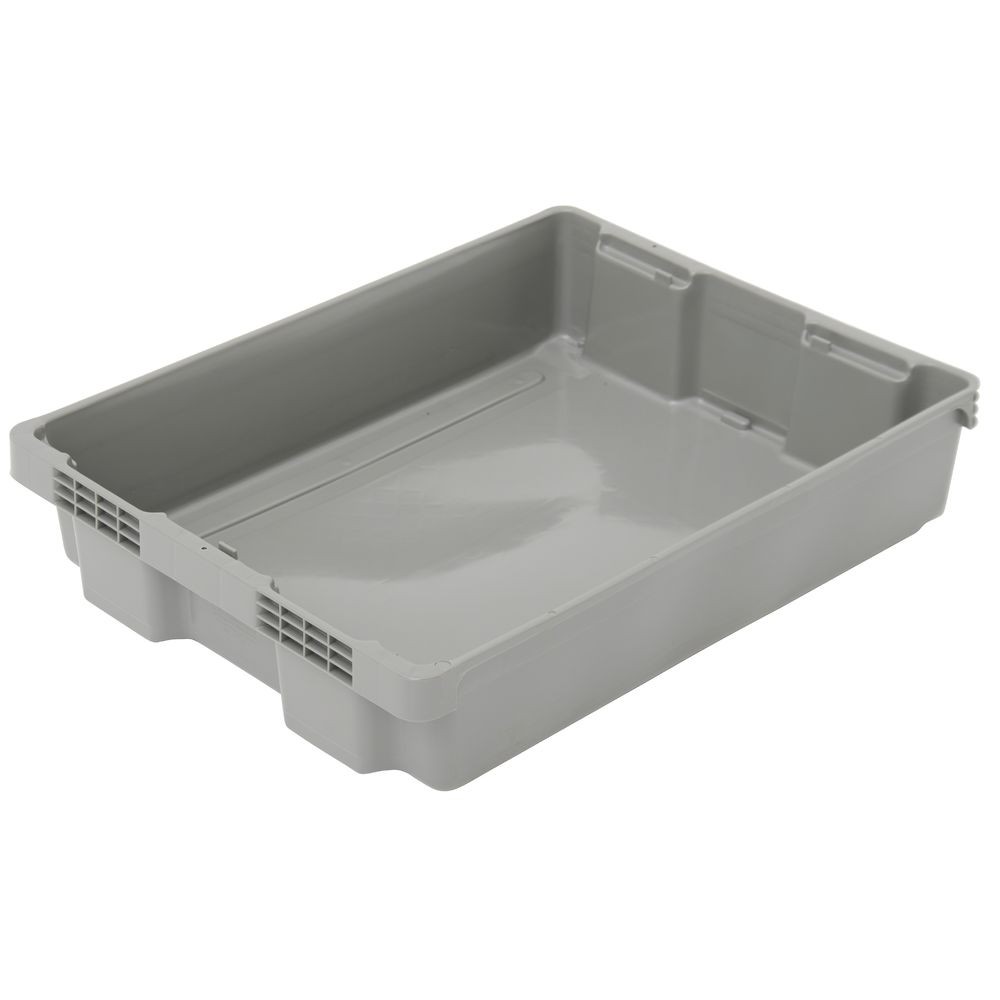 Orbis Grey Plastic Shallow Solid Lug - 29 1/2"L x 22 1/2"W x 6"D