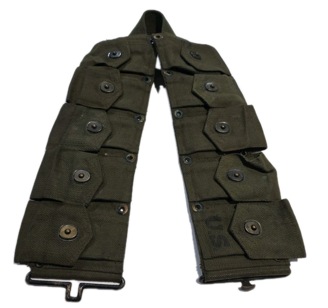 Korean War 1952 OD  M-1923 Cartridge Belt Dismounted By J.Q.M.D Original (A)