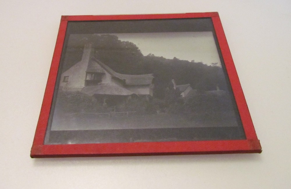 Glass Magic Lantern Slide PRETTY COTTAGES C1900 L90