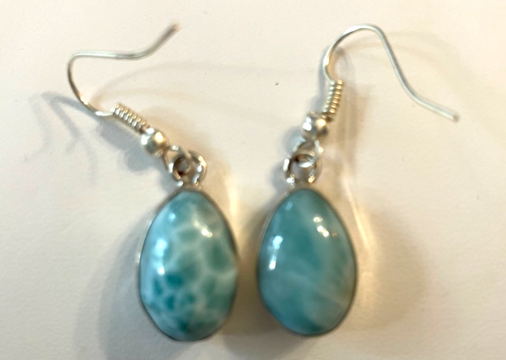 Natural larimar earrings