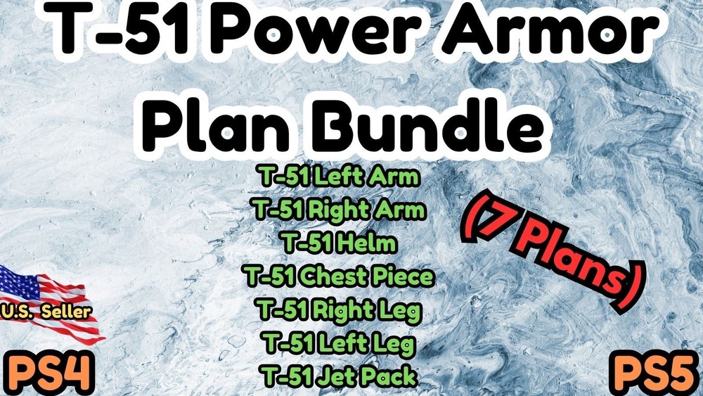 Power Armor Plan Bundle - T-51 Plans - 7 Plans - Fallout76 - PS4/5