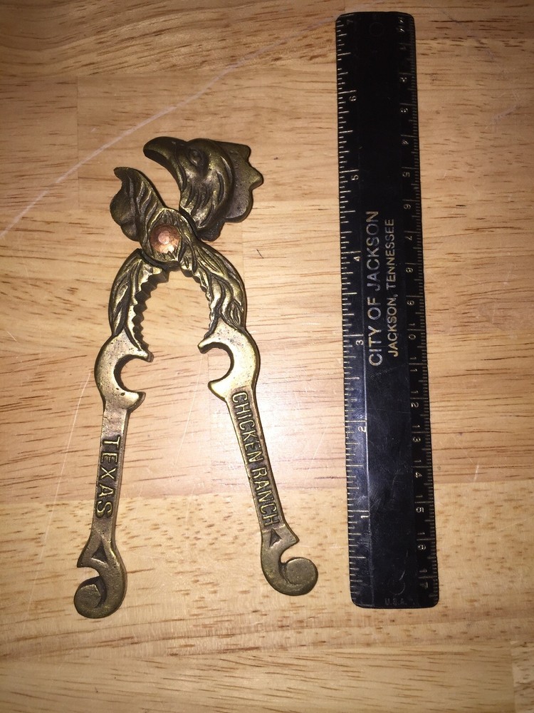Nutcracker Nut Cracker Christmas Chicken Ranch SOLID BRASS TEXAS FREE SHIPPING