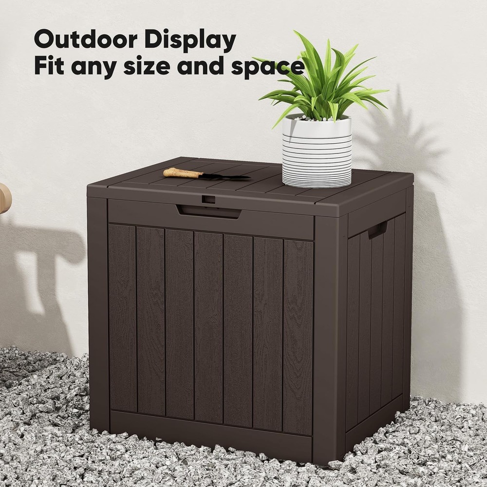 31 Gallon Deck Box Weatherproof Resin Lockable Outdoor Storage Secure Package