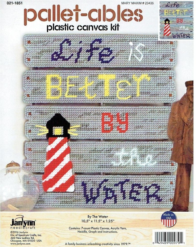 BY THE WATER  WALL HANGING 7ct  plastic canvas PATTERN  (#TF0405)
