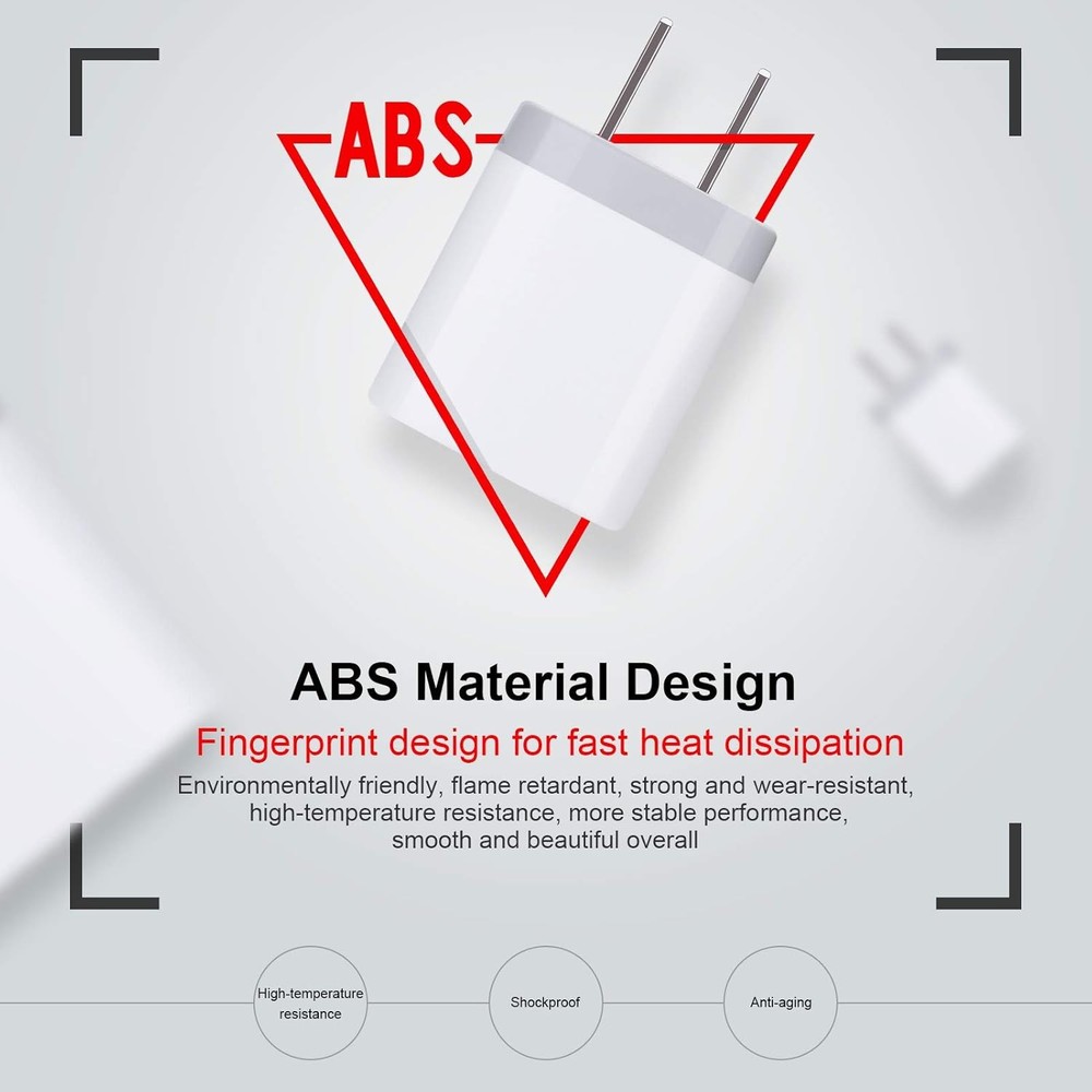 Charging Blocks for iPhone, Charger Box Sicodo 3Pack 3Pack-White, 3Pack-White